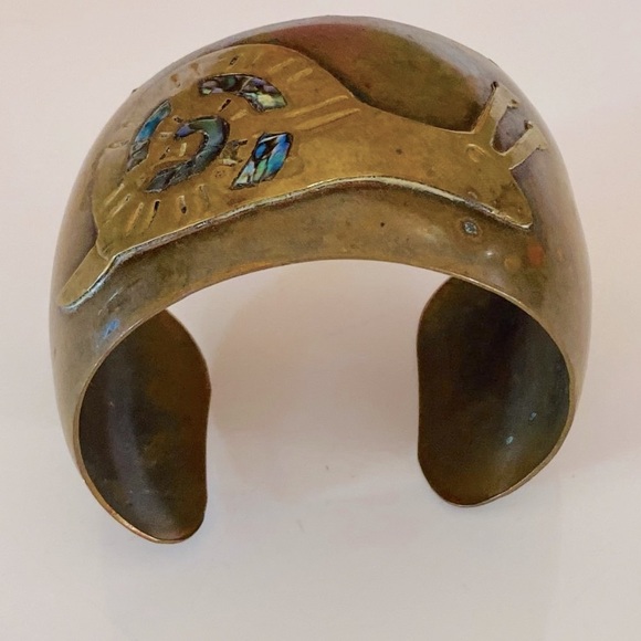 Vintage Luciano Mechoen Mexican Cuff Bras Bracelet - Picture 4 of 16